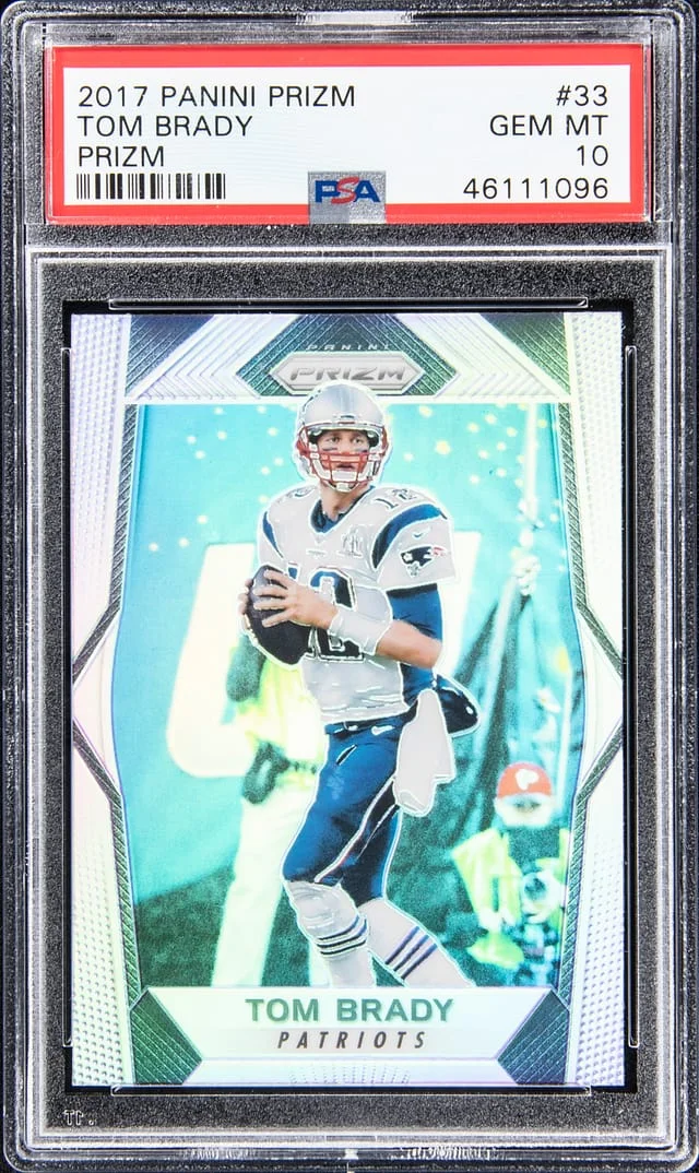 2017 Panini Prizm Tom Brady Super Bowl MVPs Gold Mojo #33 card image