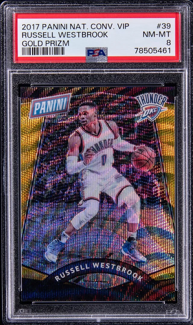 2017 Panini Russell Westbrook National Convention VIP Gold Prizm #39 card image