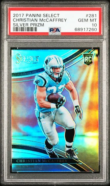 2017 Panini Select Christian McCaffrey Silver Prizm #281 card image