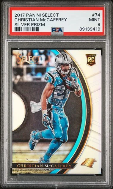 2017 Panini Select Christian McCaffrey Silver Prizm #74 card image