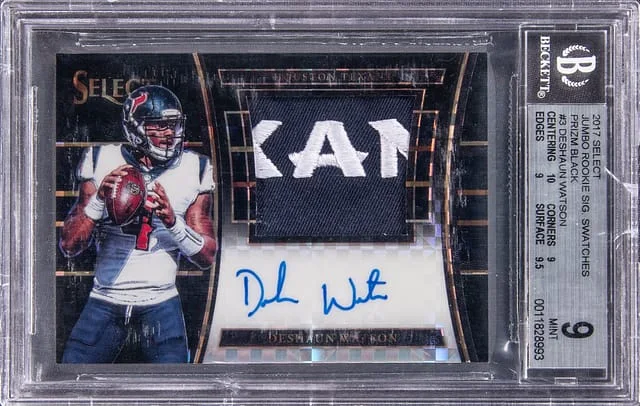 2017 Panini Select Deshaun Watson Jumbo Signature Swatches Black Prizm #3 card image