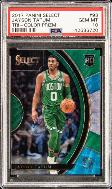 2017 Panini Select Jayson Tatum Tri-Color Prizm #93 card image