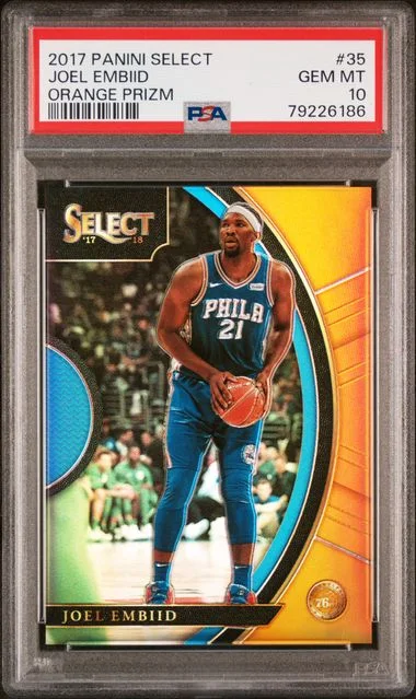 2017 Panini Select Joel Embiid Orange Prizm #35 card image