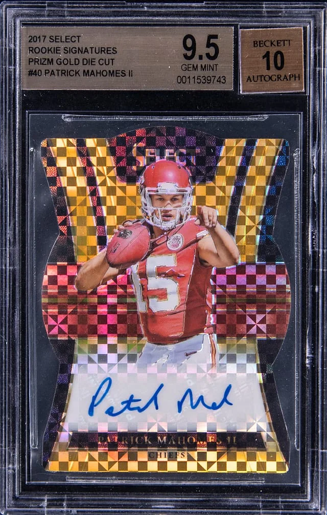 2017 Panini Select Patrick Mahomes II Signatures Silver Prizm #40 card image