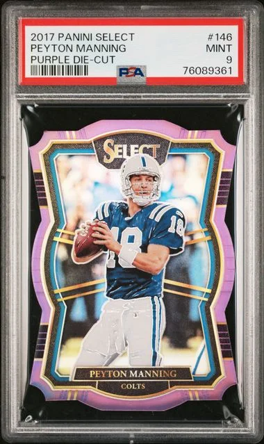 2017 Panini Select Peyton Manning Purple Die-Cut #146 card image