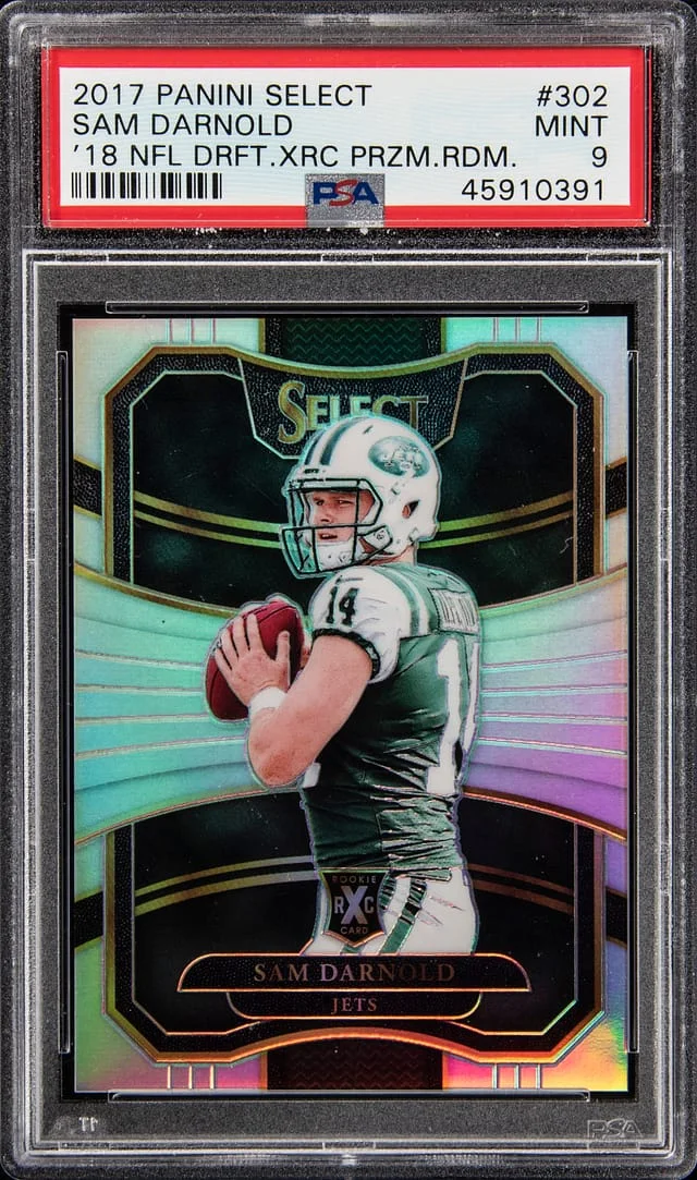 2017 Panini Select Sam Darnold 18 NFL Draft XRC Prizm Redemption #302 card image