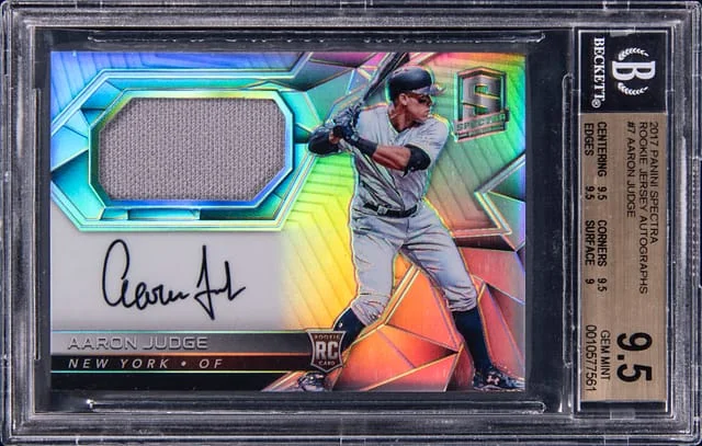 2017 Panini Spectra Aaron Judge Jersey Autographs #7 card image