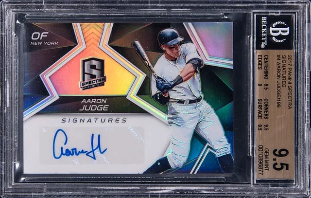 2017 Panini Spectra Aaron Judge Signatures #SS-AJ card image