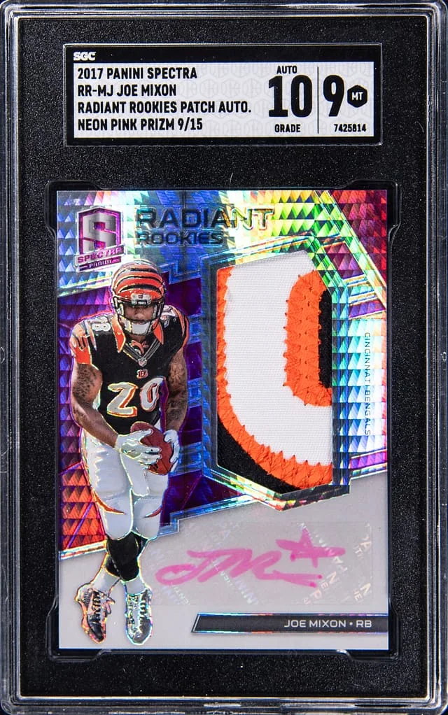 2017 Panini Spectra Joe Mixon Radiant Rookies Patch Autograph #RRMJ card image