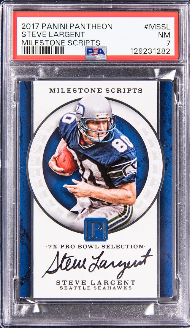 2017 Panini Steve Largent Pantheon Milestones Scripts #MS-SL card image