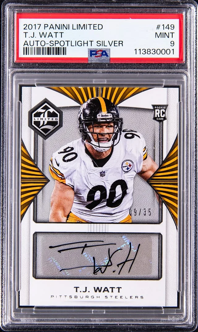 2017 Panini T.J. Watt Limited Autograph Spotlight Silver #149 card image