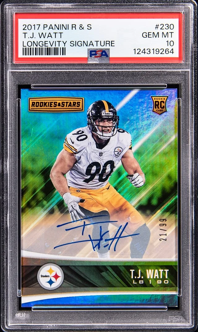 2017 Panini T.J. Watt Rookies & Stars Longevity Signature #230 card image