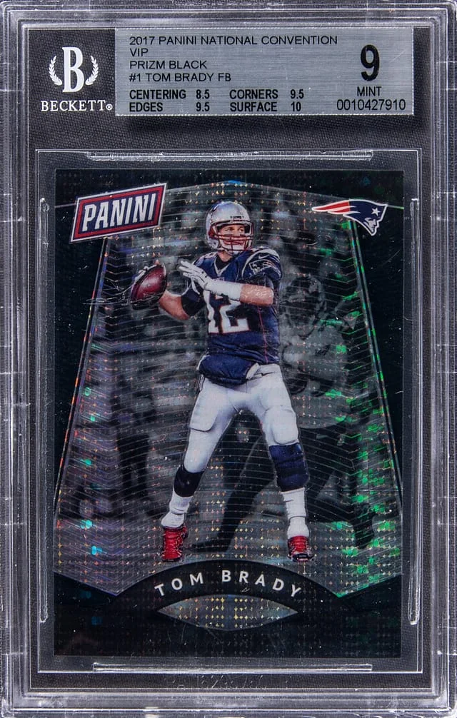 2017 Panini Tom Brady National Convention VIP Black Prizm #1 card image