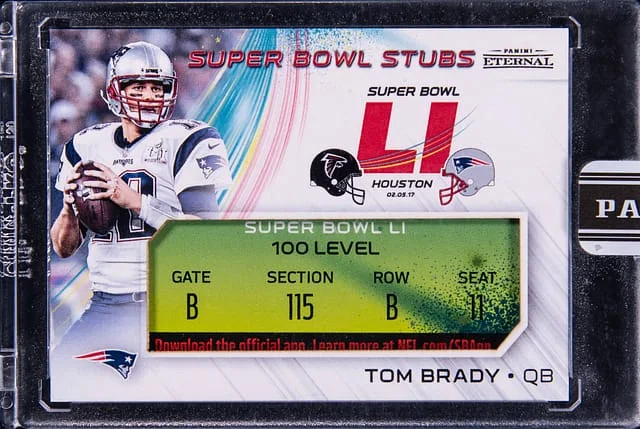 2017 Panini Tom Brady - Panini Encased Eternal Super Bowl Stubs #PE-SB1 card image