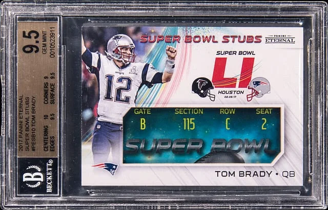2017 Panini Tom Brady Eternal Super Bowl Stubs #PE-SB10 card image
