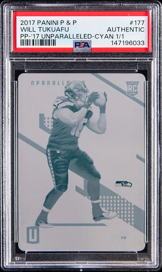 2017 Panini Will Tukuafu Plates and Patches Unparalleled Cyan Plate #177 card image