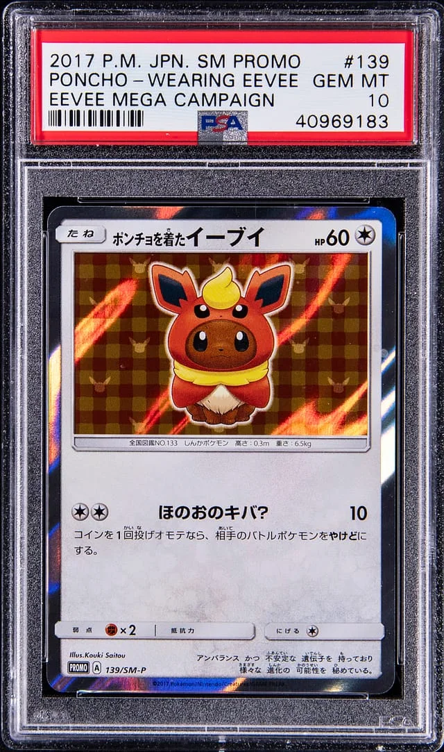 2017 Pokemon Japanese Sm Promo Eevee Mega Campaign Poncho-Wearing Eevee #139 card image