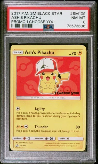 2017 Pokemon SM Black Star Promo I Choose You! Ash's Pikachu #SM109 card image