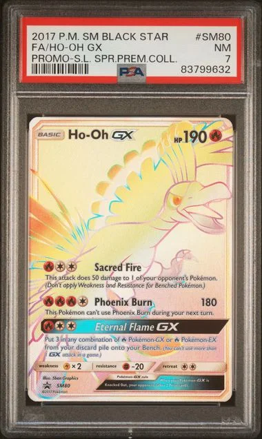 2017 Pokemon Sm Black Star Promo Shining Legends Super Premium Collection Full Art/Ho-Oh Gx #SM80 card image