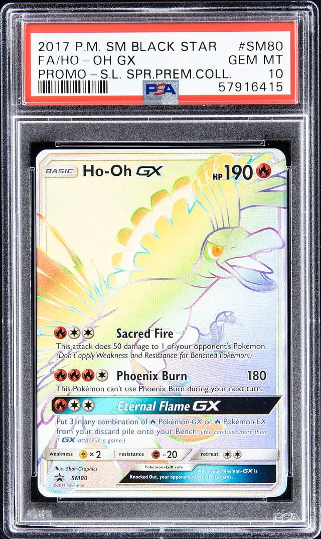 2017 Pokemon SM Black Star Promo Shining Legends Super Premium Collection Ho-Oh GX #SM80 card image