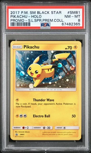 2017 Pokemon SM Black Star Promo Shining Legends Super Premium Collection Rare Holofoil Pikachu #SM81 card image