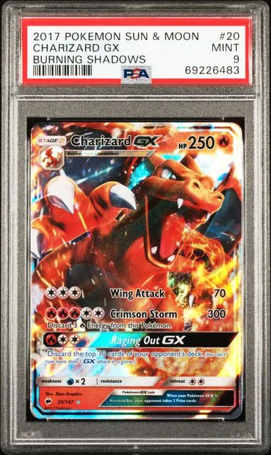2017 Pokemon Sun and Moon Burning Shadows Charizard GX #20 card image