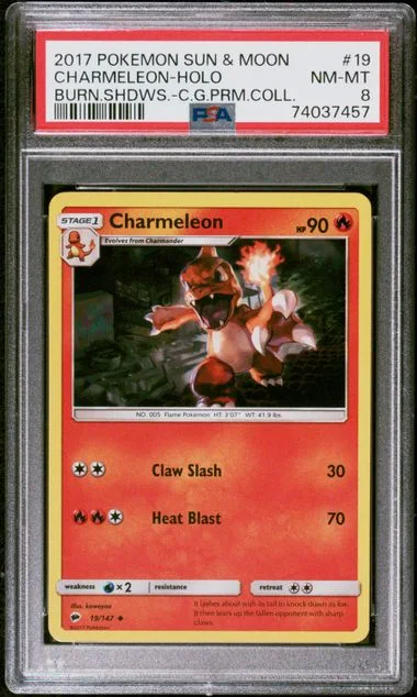 2017 Pokemon Sun and Moon Burning Shadows Charizard GX Premium Collection Holofoil Charmeleon #19 card image