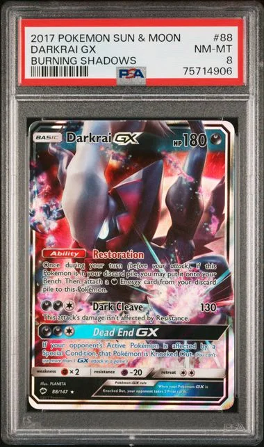 2017 Pokemon Sun and Moon Burning Shadows Darkrai GX #88 card image