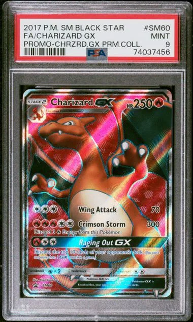 2017 Pokemon Sun & Moon Black Star Promo Charizard GX Premium Collection Full Art Charizard GX #SM60 card image