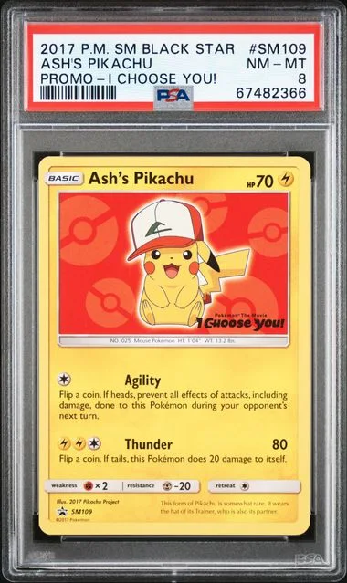 2017 Pokemon Sun & Moon Black Star Promo I Choose You! Ash's Pikachu #SM109 card image