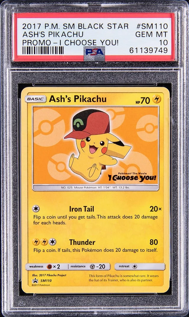 2017 Pokemon Sun & Moon Black Star Promo I Choose You! Ash's Pikachu #SM110 card image