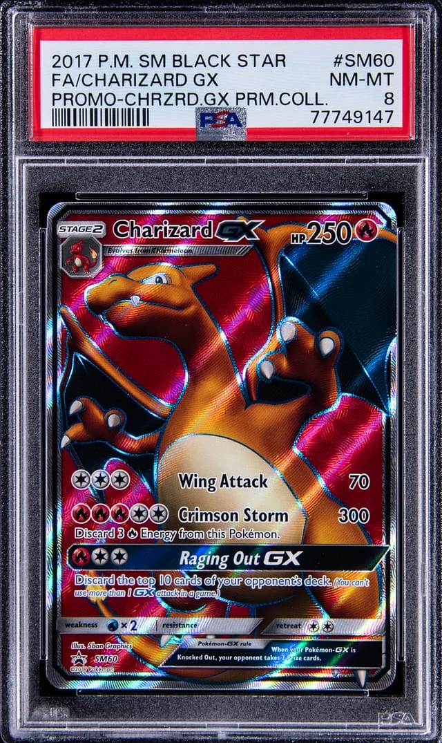 2017 Pokemon Sun & Moon Black Star Promo Premium Collection Full Art Charizard GX #SM60 card image