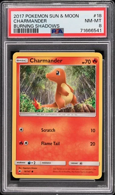 2017 Pokemon Sun & Moon Burning Shadows Charmander #18 card image