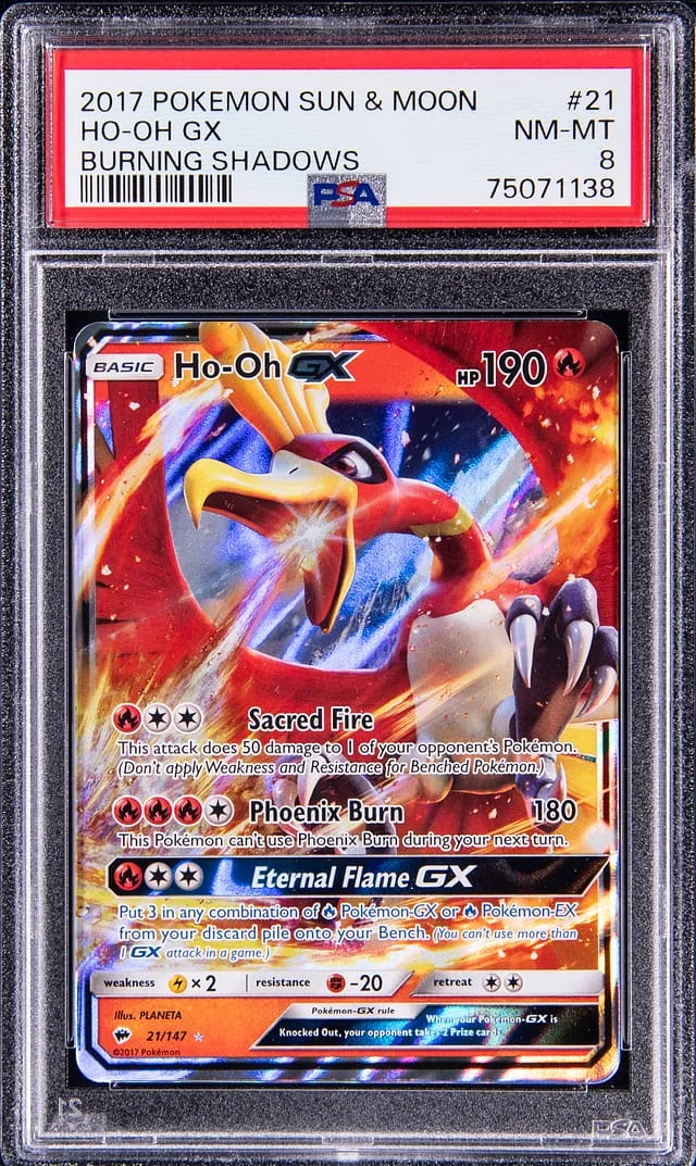 2017 Pokemon Sun & Moon Burning Shadows Ho-Oh Gx #21 card image