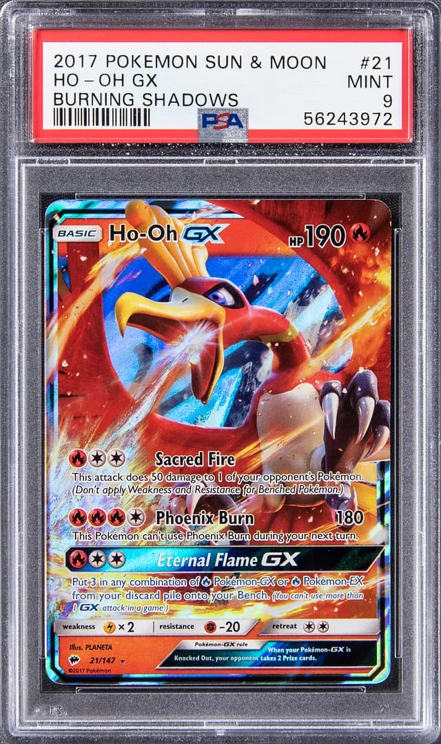 2017 Pokemon Sun & Moon Burning Shadows Ultra Rare Ho-Oh GX #21 card image