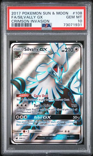 2017 Pokemon Sun & Moon Crimson Invasion Full Art Silvally Gx #108 card image