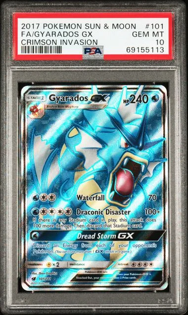 2017 Pokemon Sun & Moon Crimson Invasion Full Art/Gyarados Gx #101 card image