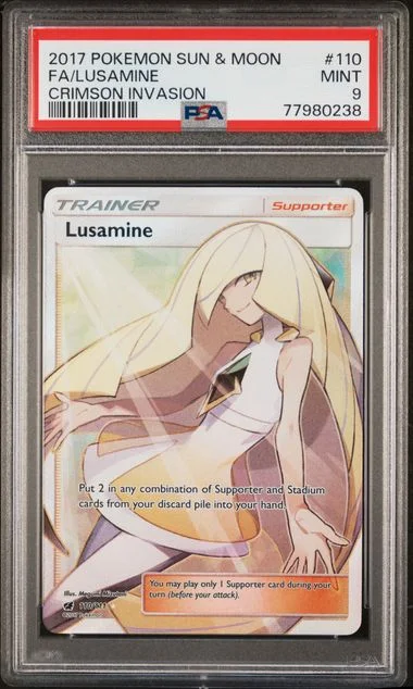 2017 Pokemon Sun & Moon Crimson Invasion Full Art/Lusamine #110 card image