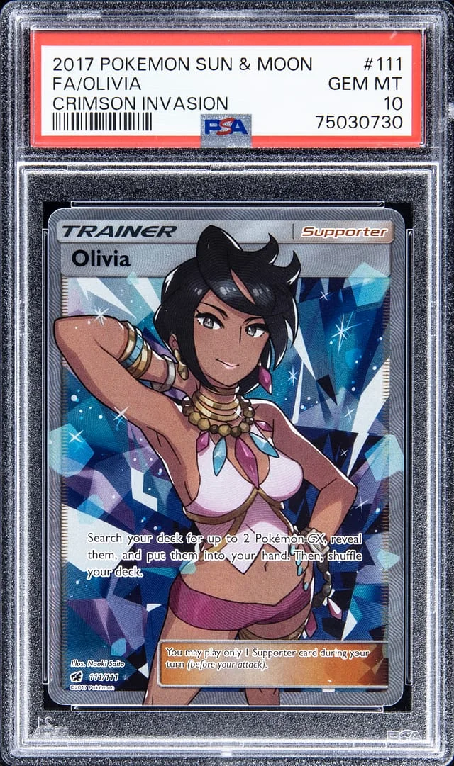 2017 Pokemon Sun & Moon Full Art Crimson Invasion Olivia #111 card image