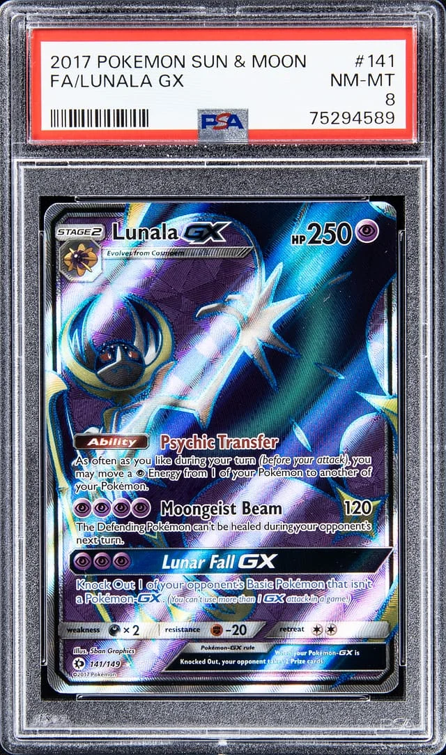 2017 Pokemon Sun & Moon Full Art Lunala GX #141 card image