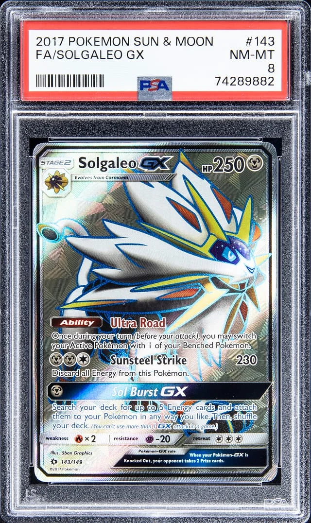 2017 Pokemon Sun & Moon Full Art Solgaleo GX #143 card image