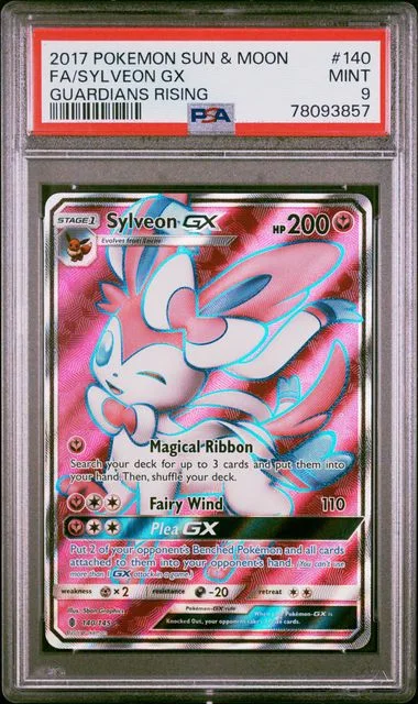 2017 Pokemon Sun & Moon Guardians Rising Full Art/Sylveon Gx #140 card image