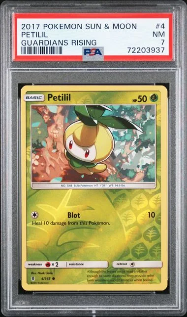 2017 Pokemon Sun & Moon Guardians Rising Reverse Foil Petilil #4 card image