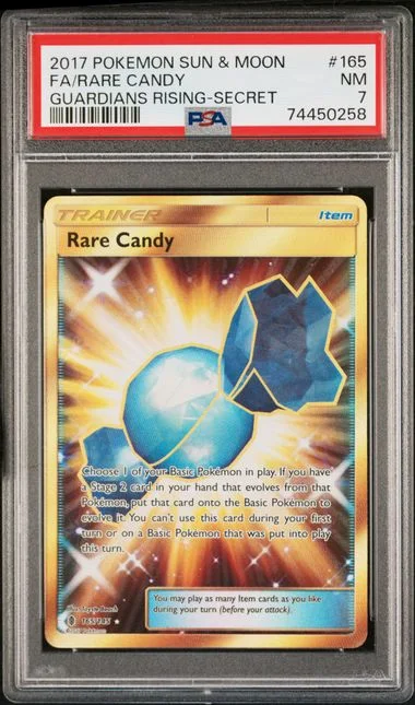 2017 Pokemon Sun & Moon Guardians Rising Secret Rare Full Art Rare Candy #165 card image