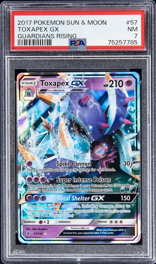 2017 Pokemon Sun & Moon Guardians Rising Toxapex GX #57 card image