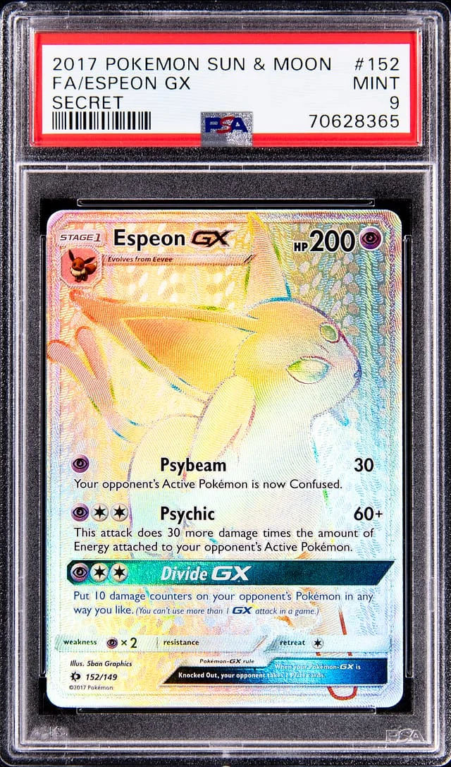 2017 Pokemon Sun & Moon Secret Full Art Espeon GX #152 card image