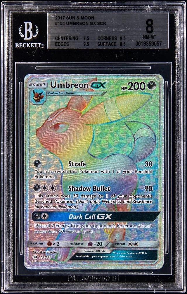 2017 Pokemon Sun & Moon Secret Full Art Umbreon GX #154 card image