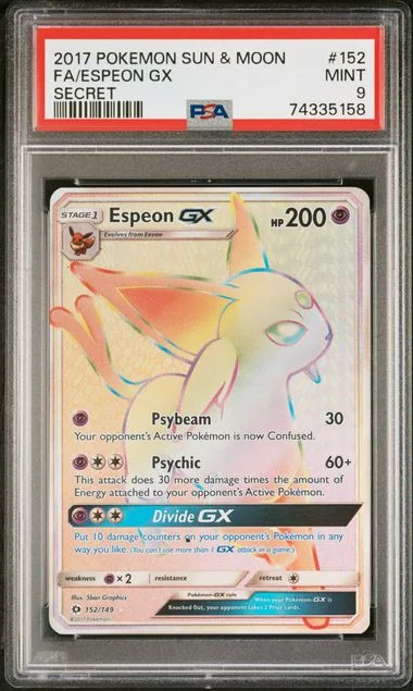 2017 Pokemon Sun & Moon Secret Full Art/Espeon Gx #152 card image