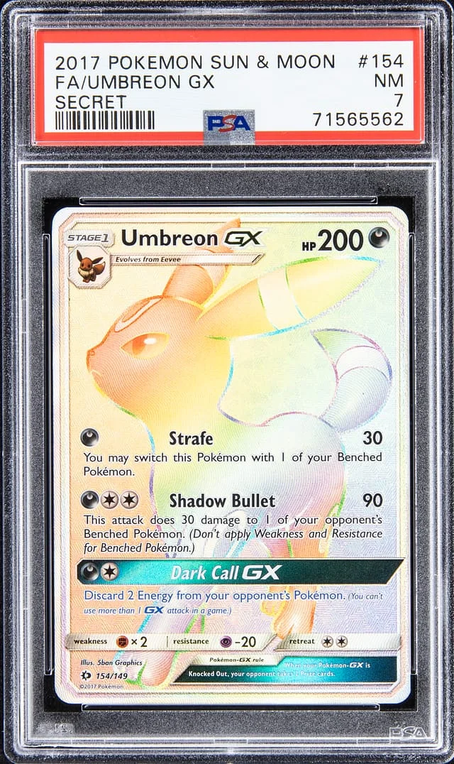 2017 Pokemon Sun & Moon Secret Umbreon GX #154 card image