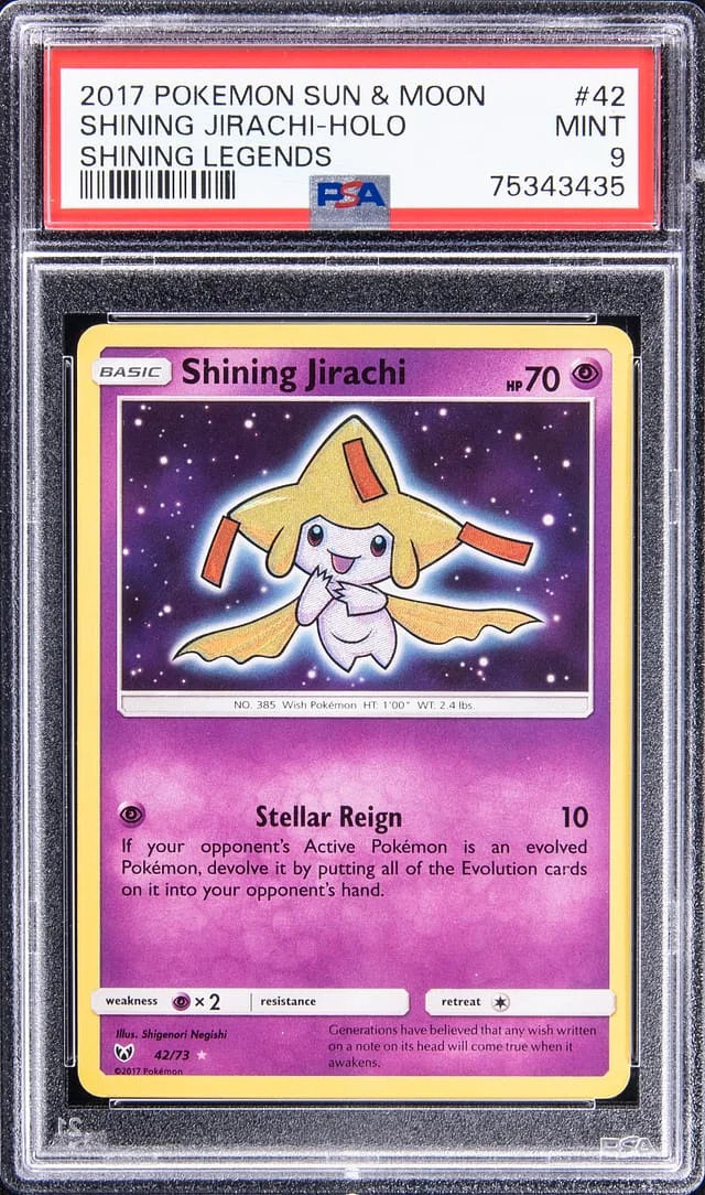 2017 Pokemon Sun & Moon Shining Legends - Holofoil Shining Jirachi #42 card image